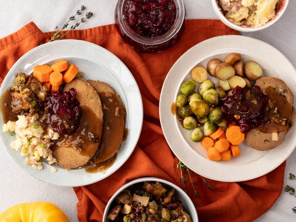 Plant-based Gluten-free Seitan Holiday Roast with Options